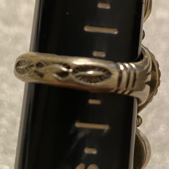 Dramatic 5 Stone Sterling Ring - Orange Spiny - Kingman - Size 9 - Picture 6 of 15